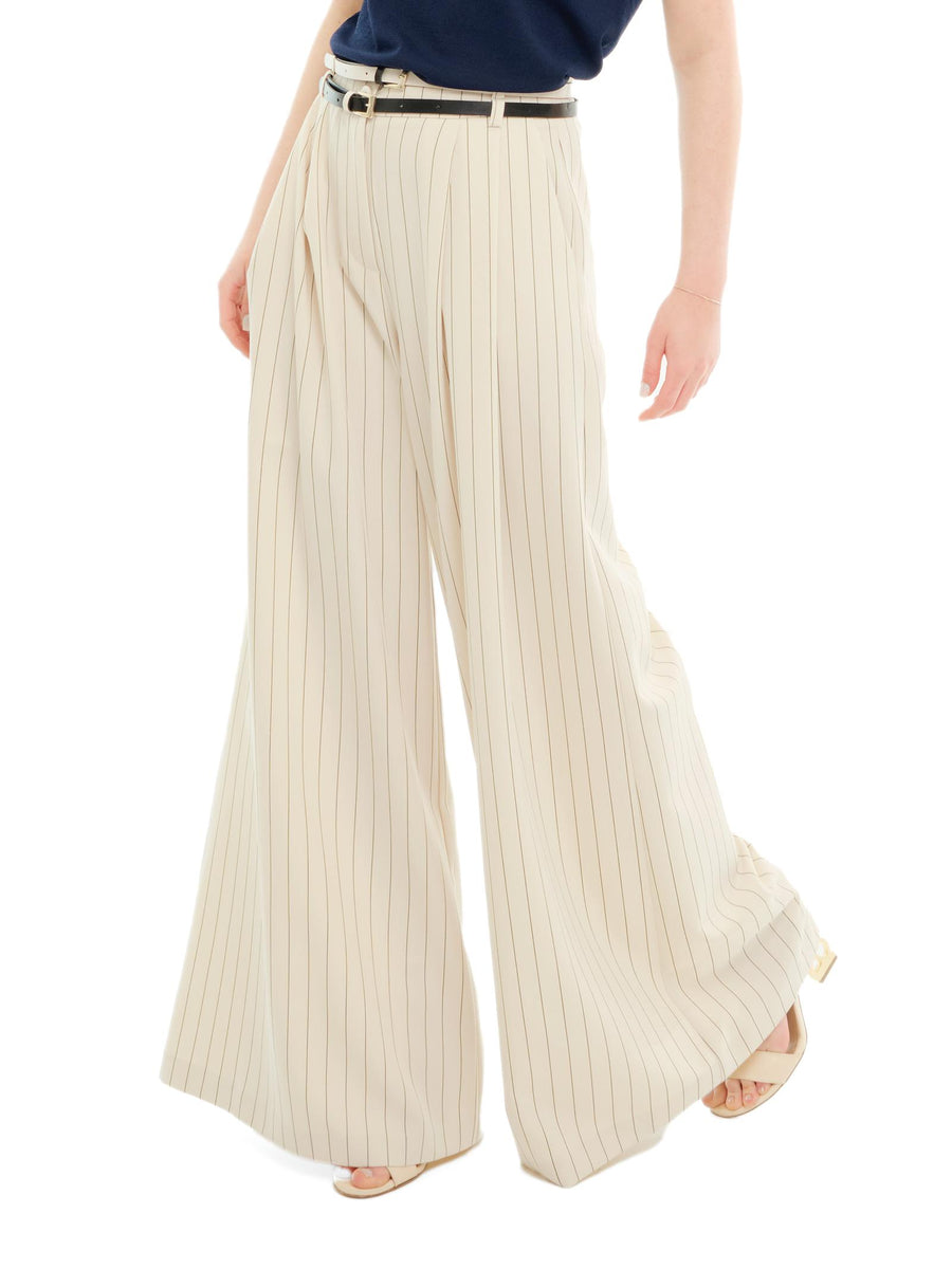 Pantalone Imperial crema a righe con cintura doppia PEQ4JBT CREMA Imperial 