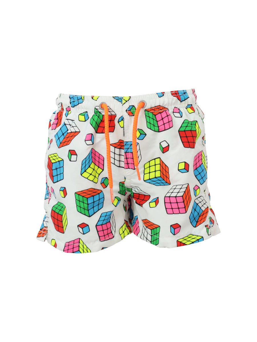 Costume bermuda bianco stampa game JEA0001 00063D MC2 SAINT BARTH 