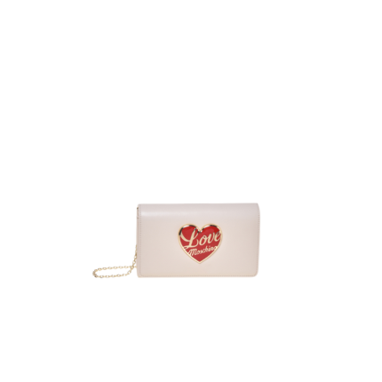 Borsa a tracolla Love Moschino beige chiaro con cuore rosso smaltato JC4186PP1NLP 0110 Love Moschino 