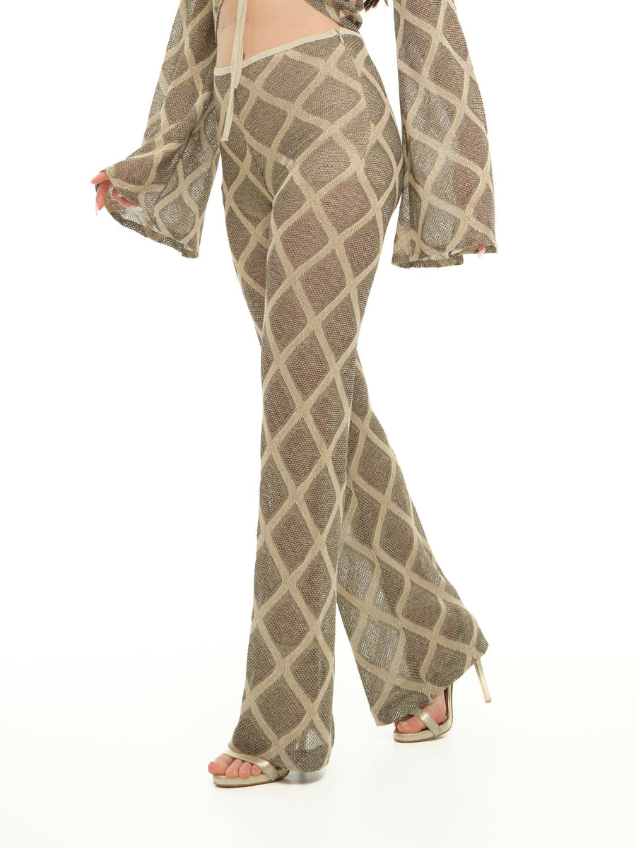 Pantaloni Haveone neri in lurex PGE-N249 NERO/ORO Haveone 