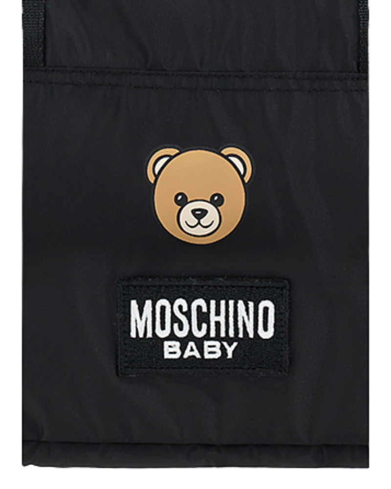 Borsa mamma Moschino nera con stampa teddy e tracolla logata MMX04K 60100 Moschino 