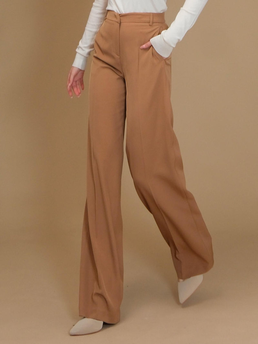 Pantalone "agata" Silence Limited cammello a palazzo SD2028 CAMEL Silence Limited 