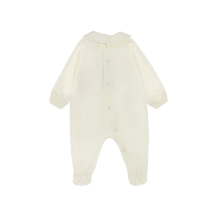 Tutina Moschino bianca con stampa teddy bear e logo lettering MUY08J 10063 Moschino 