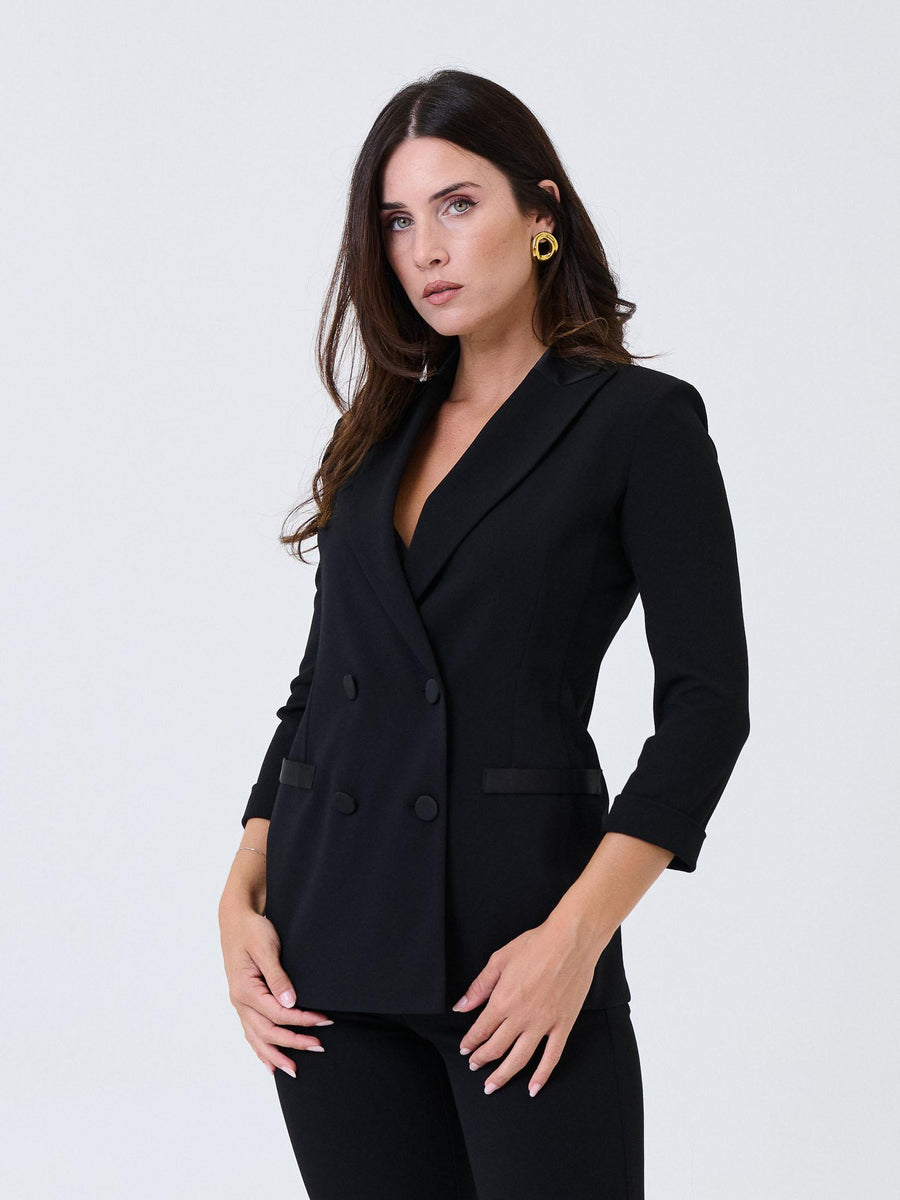 Giacca a 3/4 Imperial nera doppiopetto JU25KAW NERO Imperial 