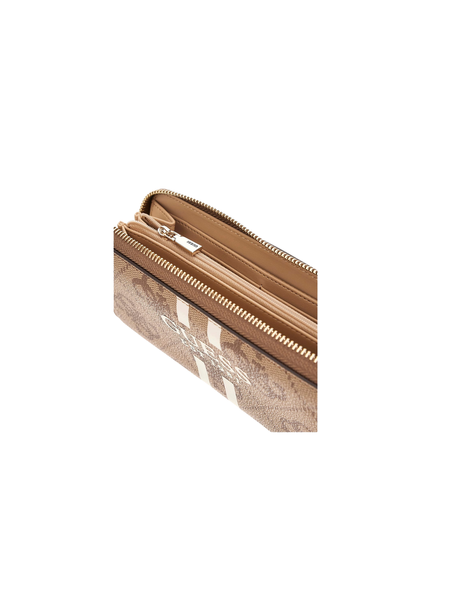 Portafoglio Guess beige con logo 4G all over e bande in contrasto SWOS7459146 LTL Guess 