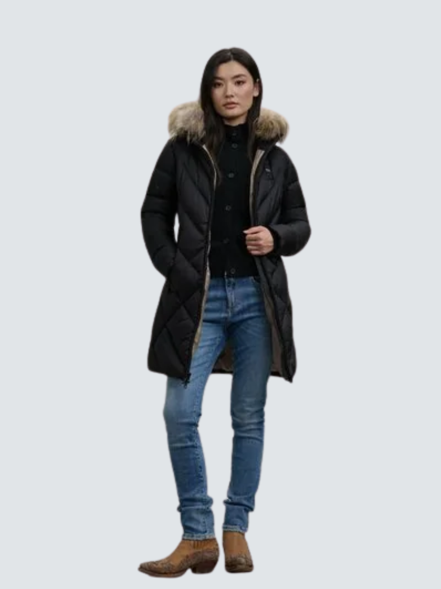 Giubbino lungo a linee geometriche "Althea" Blauer nero BLDK03098 999EI Blauer 