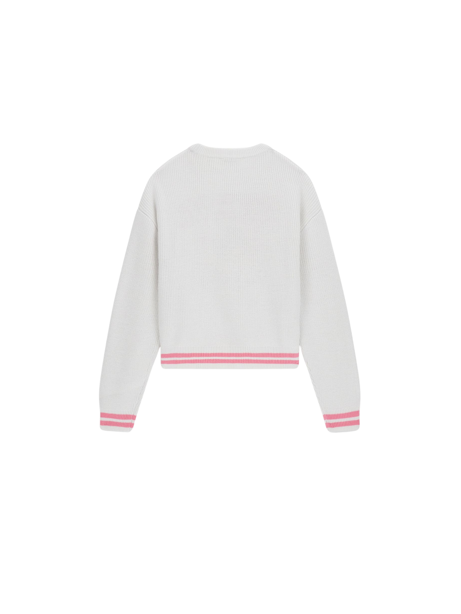 Maglione Guess bianco con scritta "los angeles" e bande colorate J5YR02Z3OF0 G011 Guess 