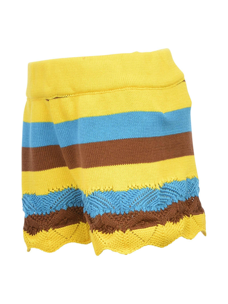 Shorts in filo giallo turchese e marrone MMBSS22MA2002 TURCHE/GIA/MAR Mariuccia Milano 