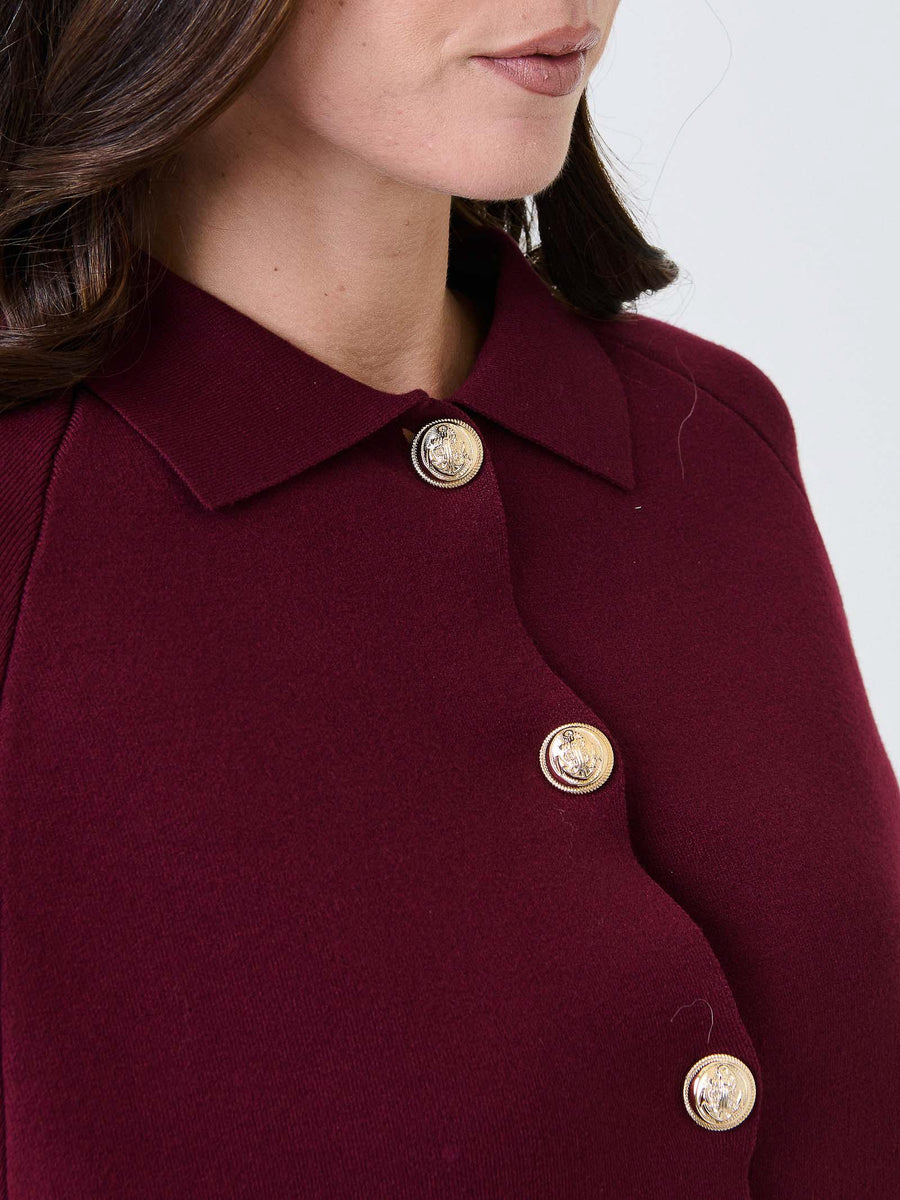 Mantella a campana Kontatto bordeaux con bottoni gioiello 3M0940C BORDEAUX kontatto 