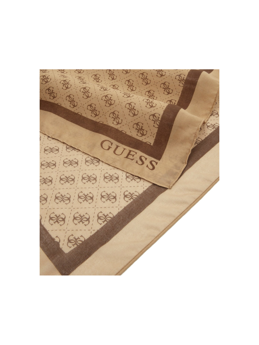 Sciarpa Guess marrone con stampa monogram e bordo con logo AW5341POL03 LTL Guess 