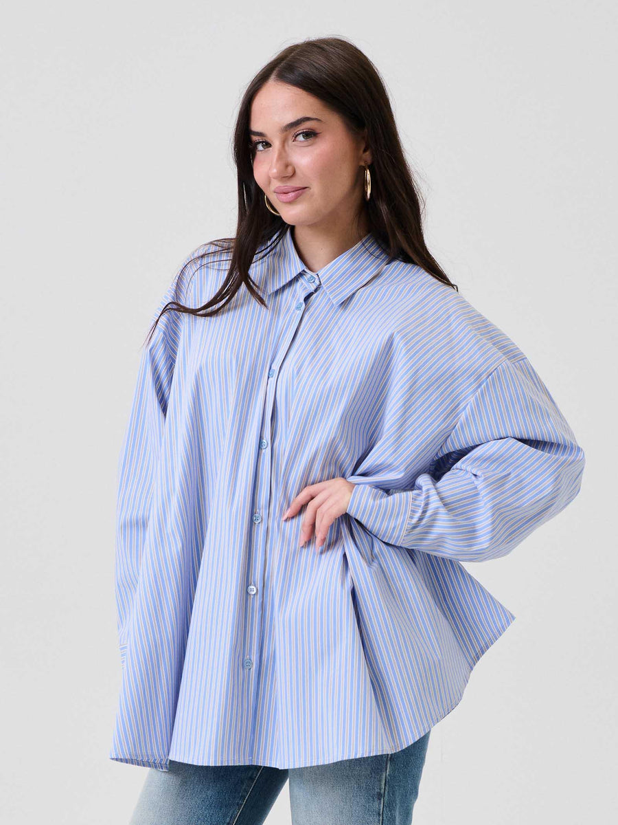 Camicia over Vicolo a righe azzurra TF0301 UNI Vicolo 