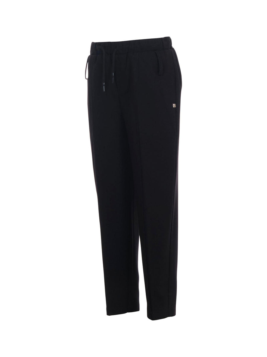 Pantalone John Richmond nero con logo "JR" in rilievo rosso e nero RBA25162PA BLACK John Richmond 
