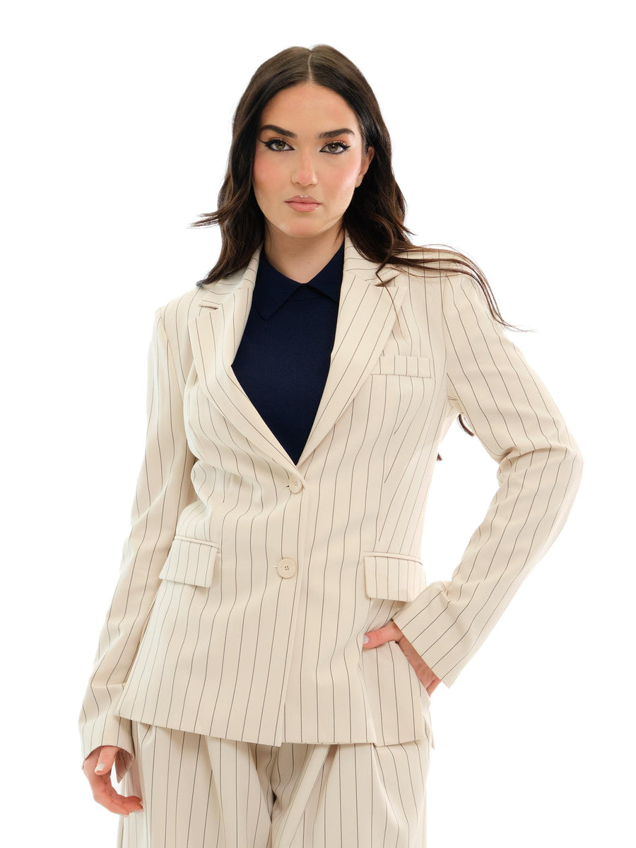Blazer monopetto Imperial crema gessato con tasche JAO6JBT CREMA Imperial 