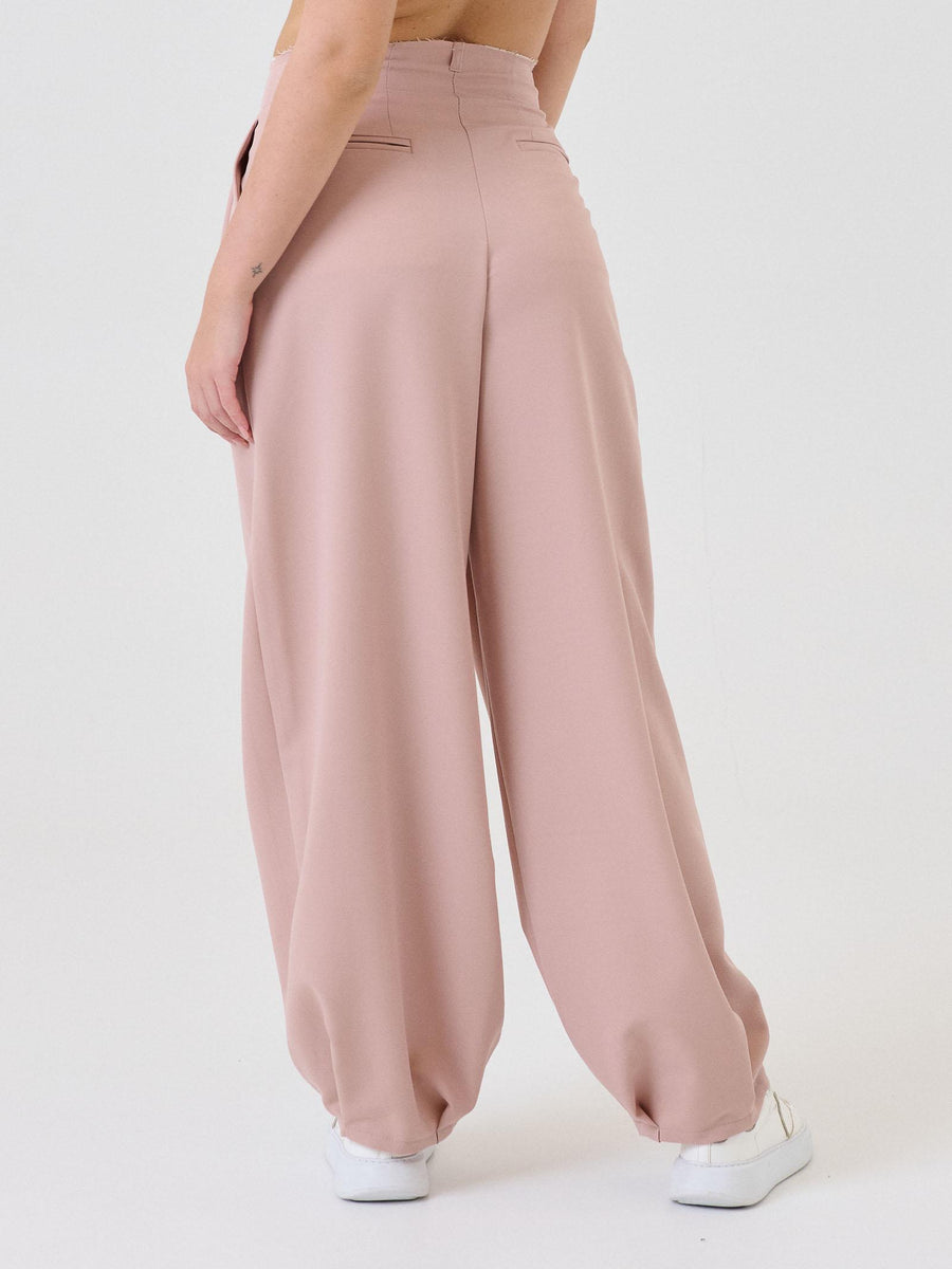 Pantalone con pinces Vicolo rosa cipria e dettaglio boxer bianco TF0798 CIPRIA Vicolo 