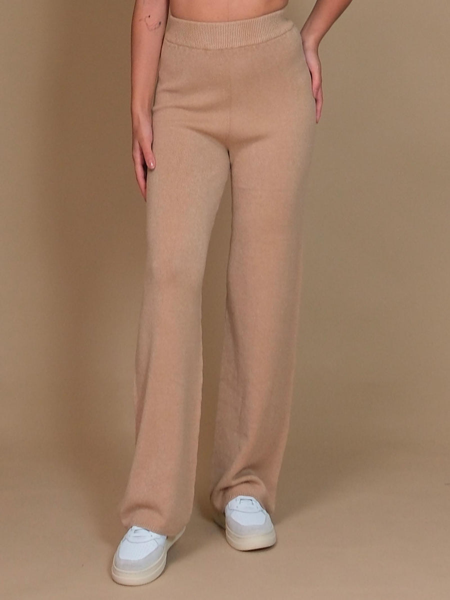 Pantalone a palazzo Armoire in maglia mandorla AI720 MANDORLA Armoire 