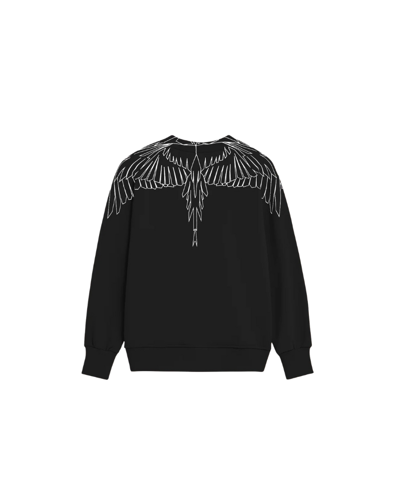 Felpa County of Milan nera stampa geometrica ali d'aquila SW071 110 County of Milan 