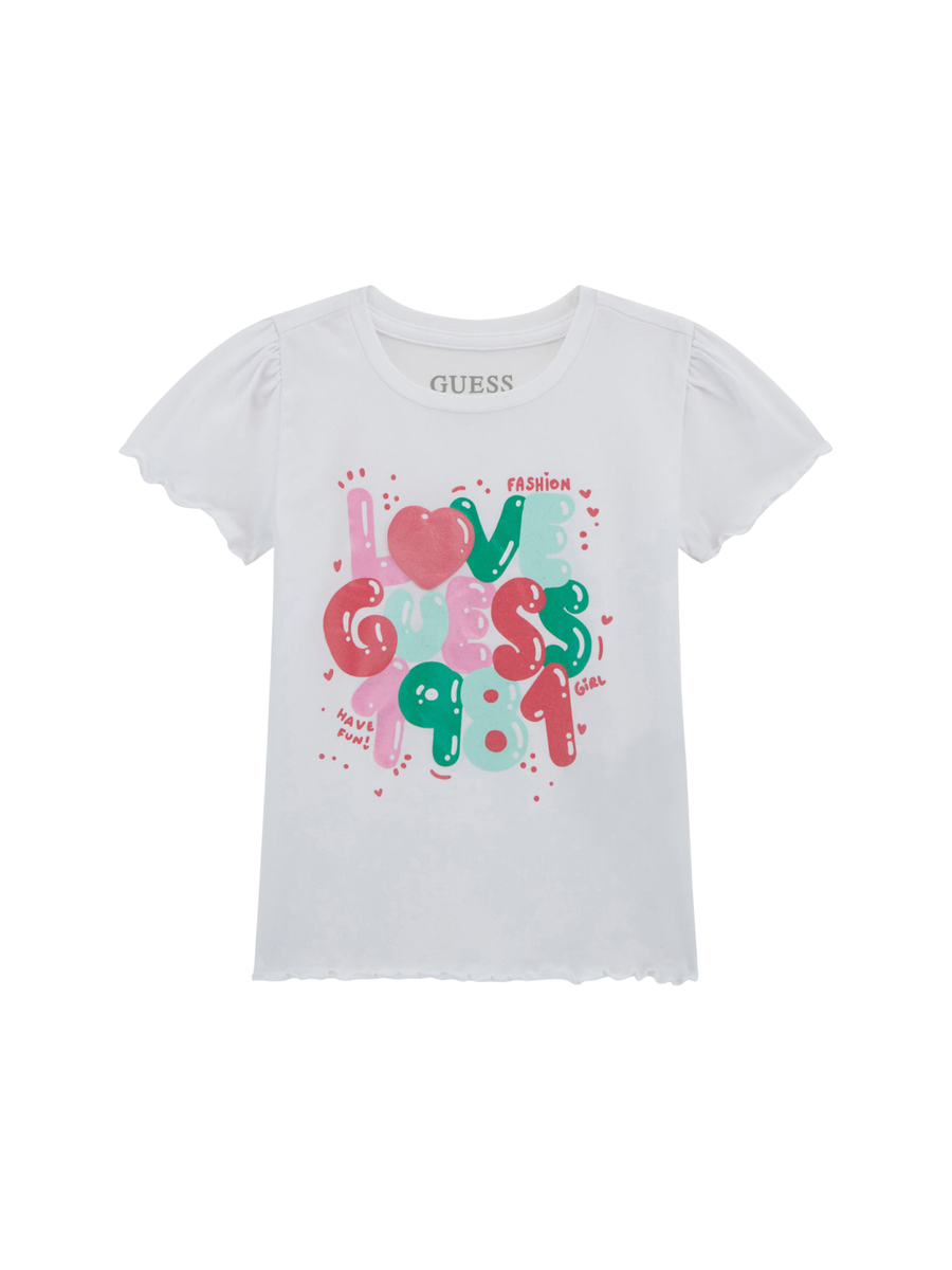 T-Shirt Guess bianca con stampa "Love Guess 1981" K5GI15K6YW4 G011 Guess 