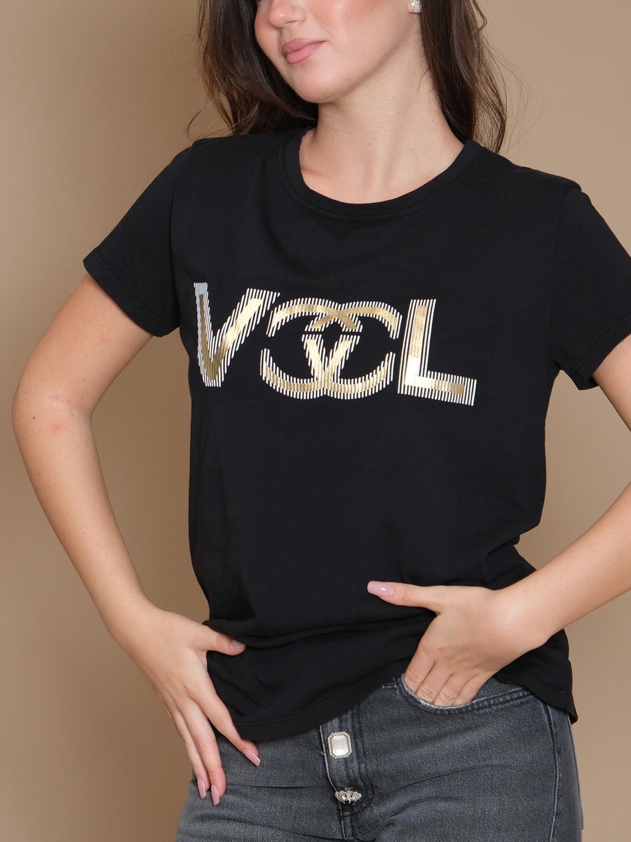 T-Shirt Vicolo nera con stampa VCL frontale RS0021 NERO Vicolo 