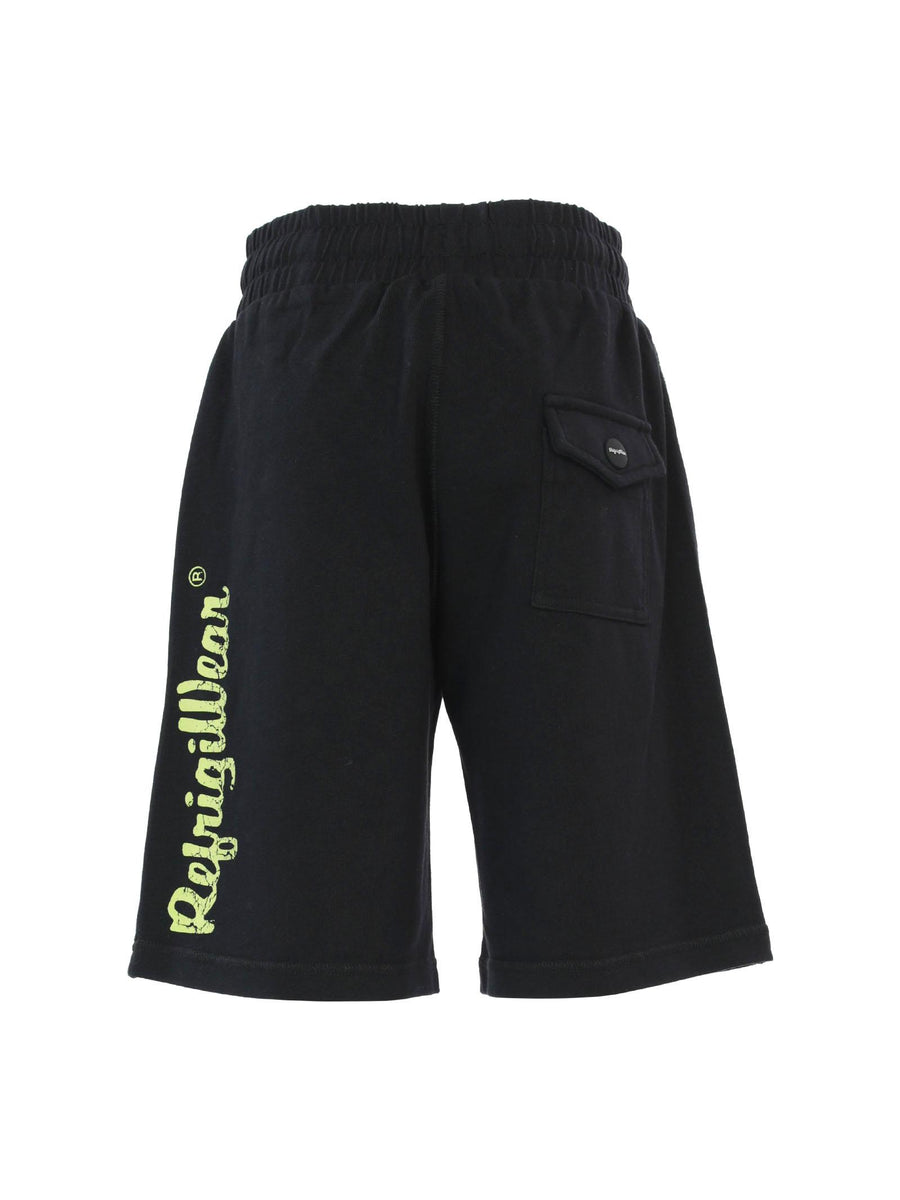 Bermuda in cotone garzato nero RW437 NE Refrigiwear 