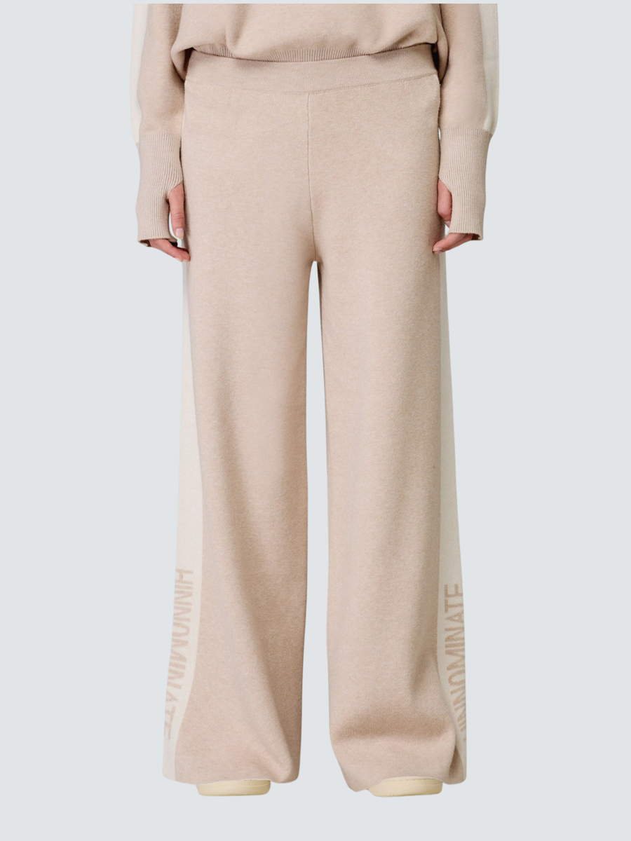 Pantalone a palazzo Hinnominate beige con bande in contrasto e logo HMABW02131 BE11 Hinnominate 