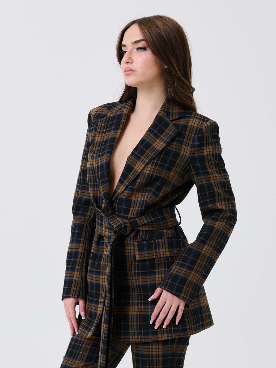 Giacca scozzese Silence Limited blu e cammello SLGI003 UNI Silence Limited 