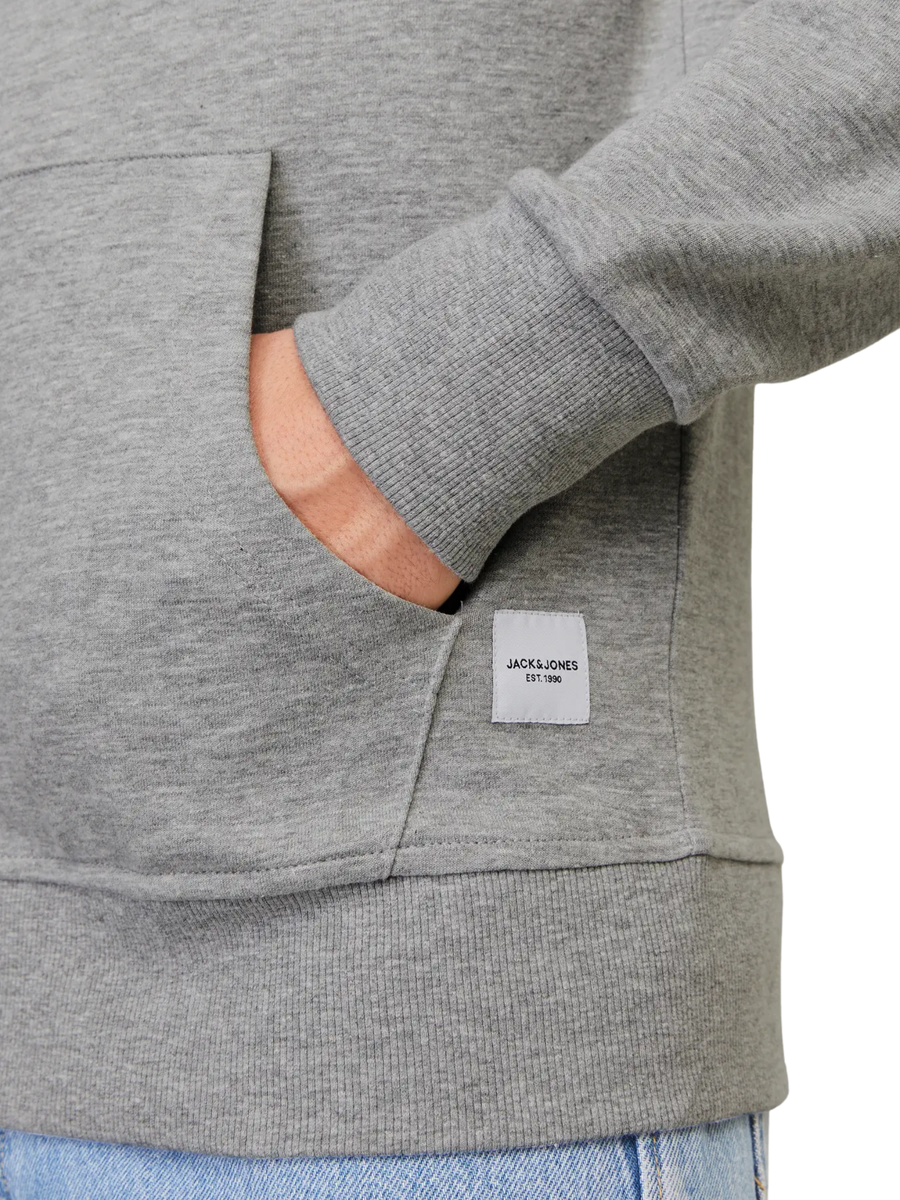 Felpa con zip Jack & Jones grigio melange 12181901 Light Grey Melange REG Jack & Jones 