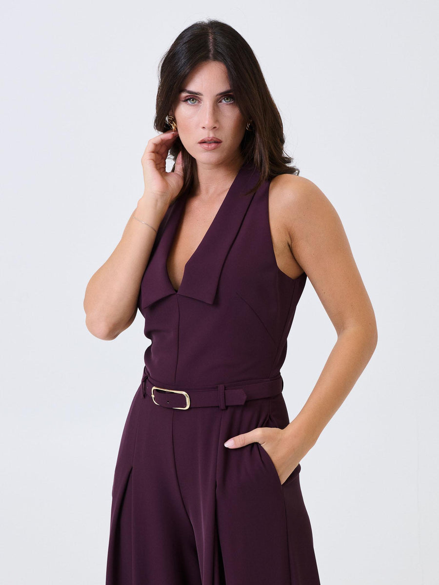 Jumpsuit Imperial prugna con fibbia dorata Y557KHXC PRUGNA Imperial 