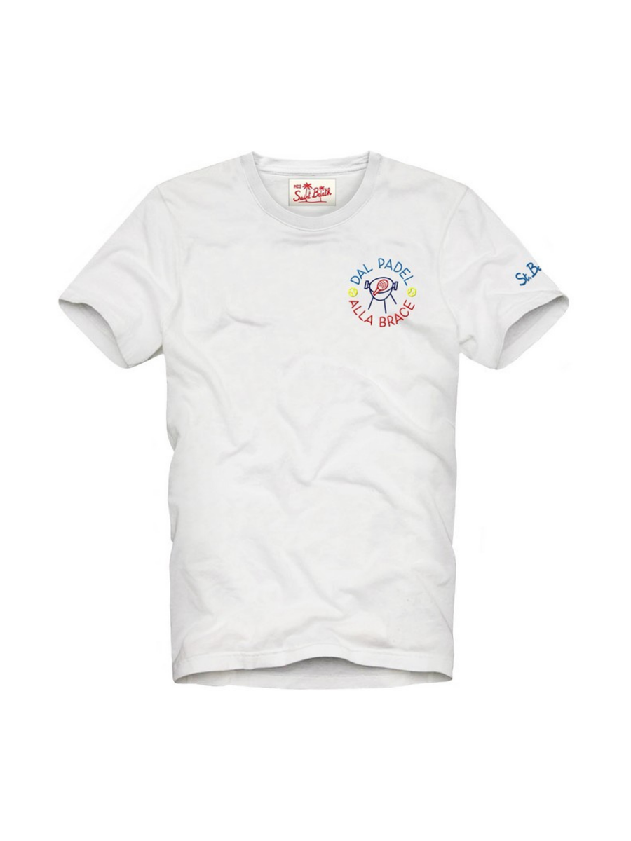 T-Shirt Saint Barth bianca "dal padel alla brace" POT0001 05042H MC2 SAINT BARTH 