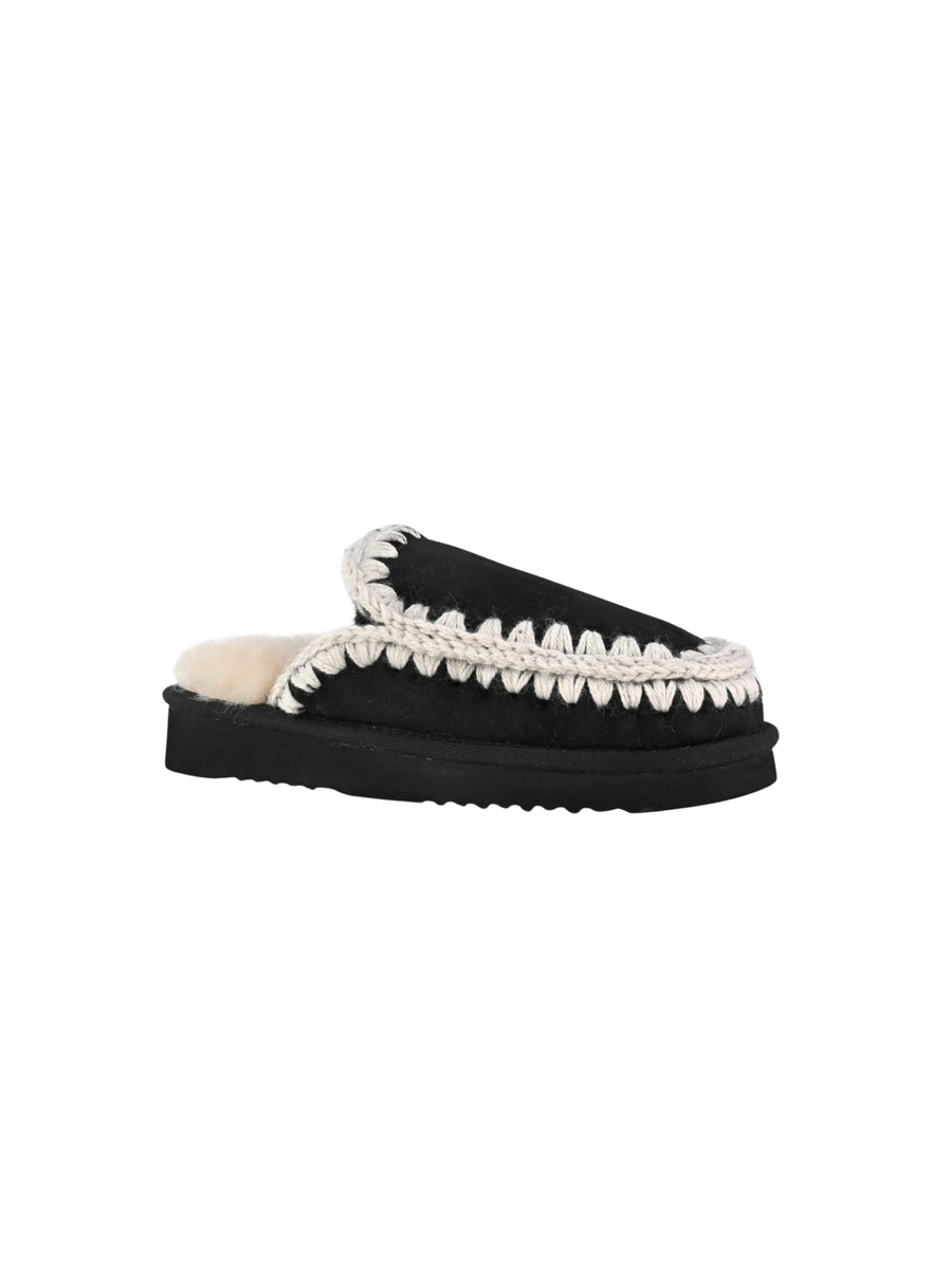 Mou "Eskimo Slipper Suede" nero MU.FW101125A BKWHI Mou 