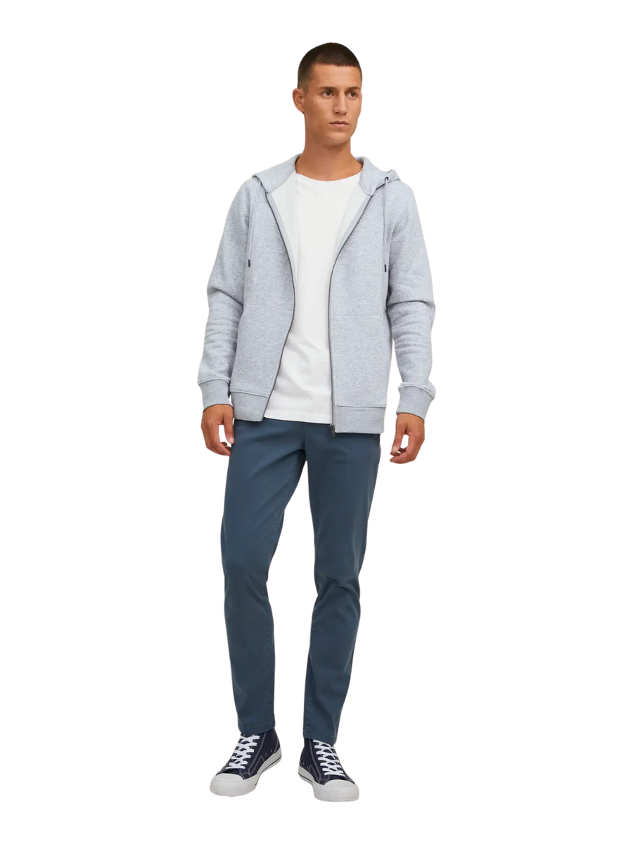 Felpa con zip e cappuccio Jack & Jones grigio chiaro melange 12210830 Light Grey Melange Jack & Jones 