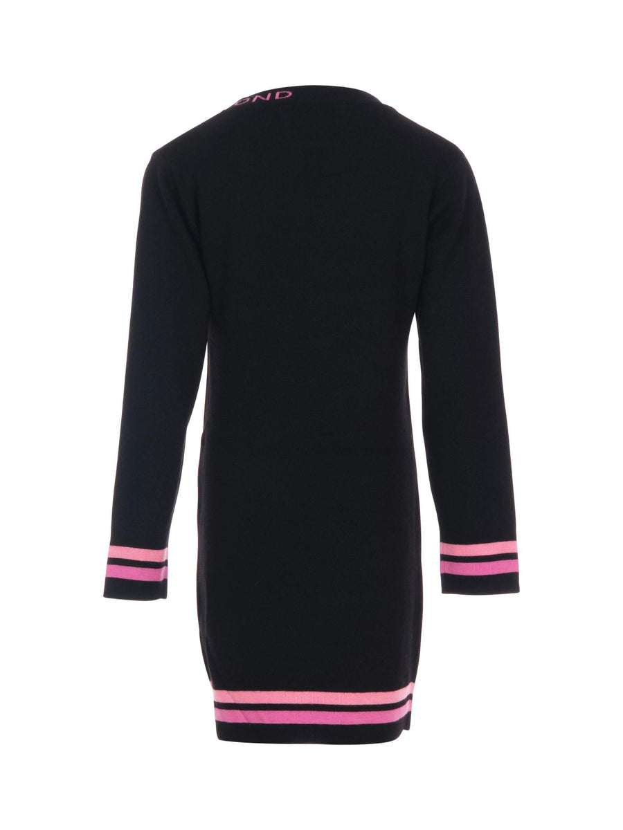 Abito a costine John Richmond nero con dettagli fucsia RGA25203VE BLACK John Richmond 