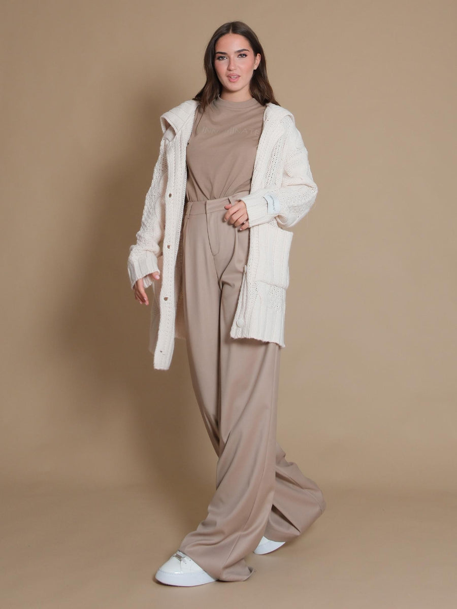 Cardigan Hinnominate con lavorazione a treccia bianco HMABW01277 OFF WHITE Hinnominate 