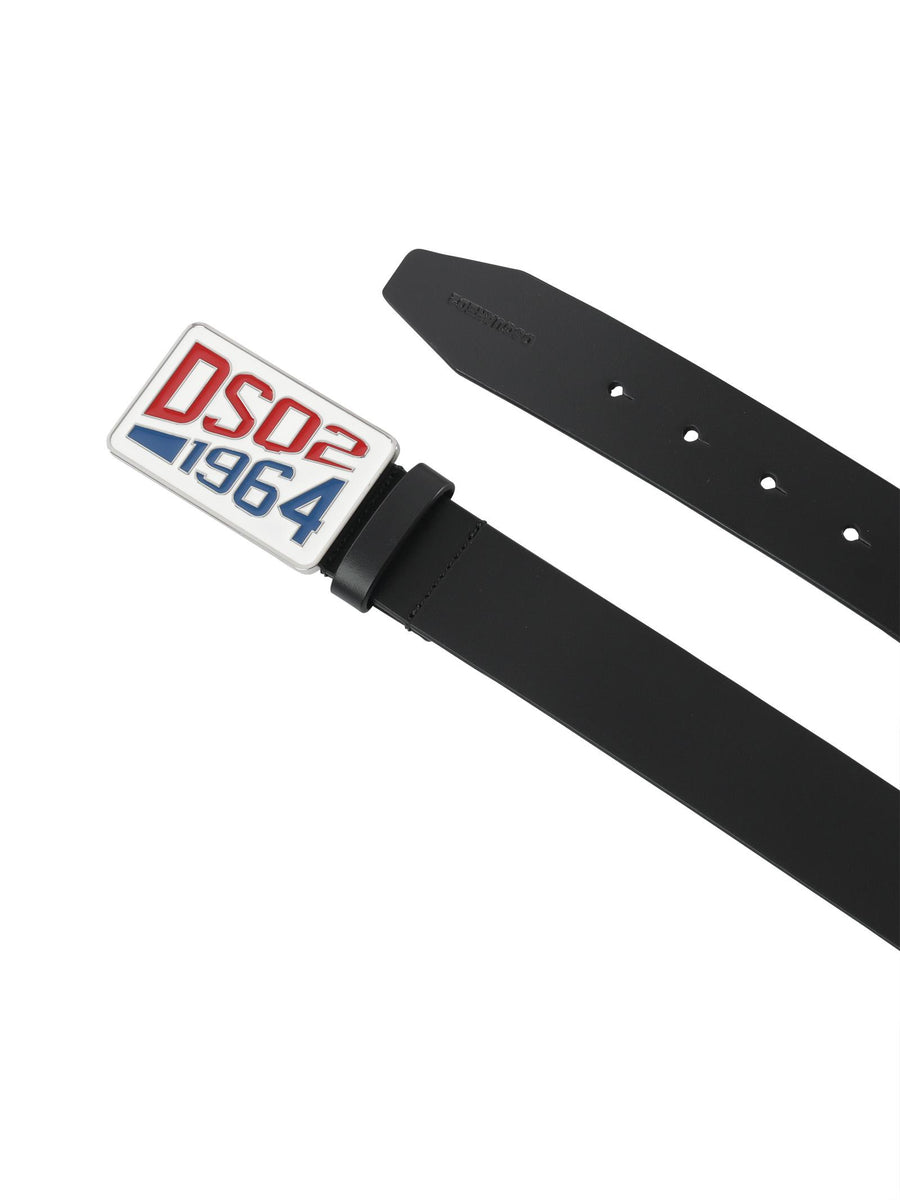Cintura nera con fibbia smaltata a contrasto DQ1269D005Z DQ900 Dsquared 