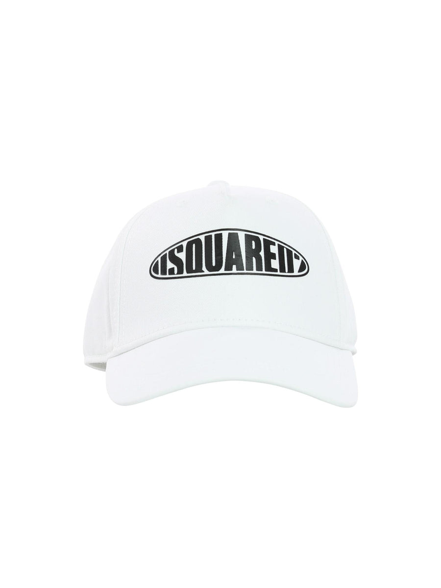 Cappello bianco con visiera e logo DQ2116 DQ100 Dsquared 
