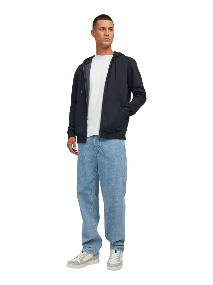 Felpa con zip e cappuccio Jack & Jones nera 12210830 Black Jack & Jones 