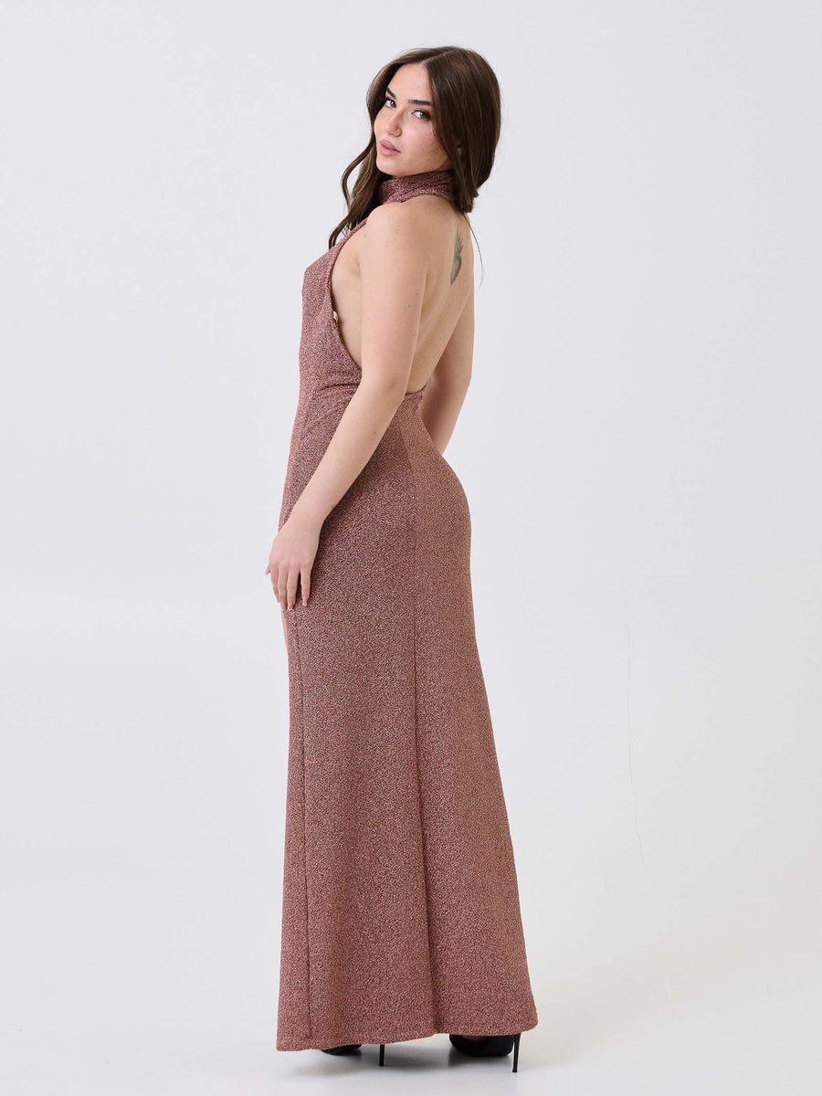 Abito lungo "Sparkle" Silence Limited rosa gold lamè SLAB014 PINKGOLD Silence Limited 