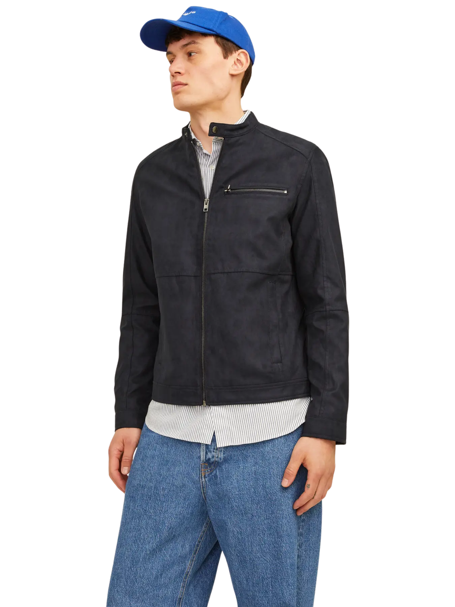 Giubbino "Biker" Jack & Jones nero 12264806 Jet Black Jack & Jones 