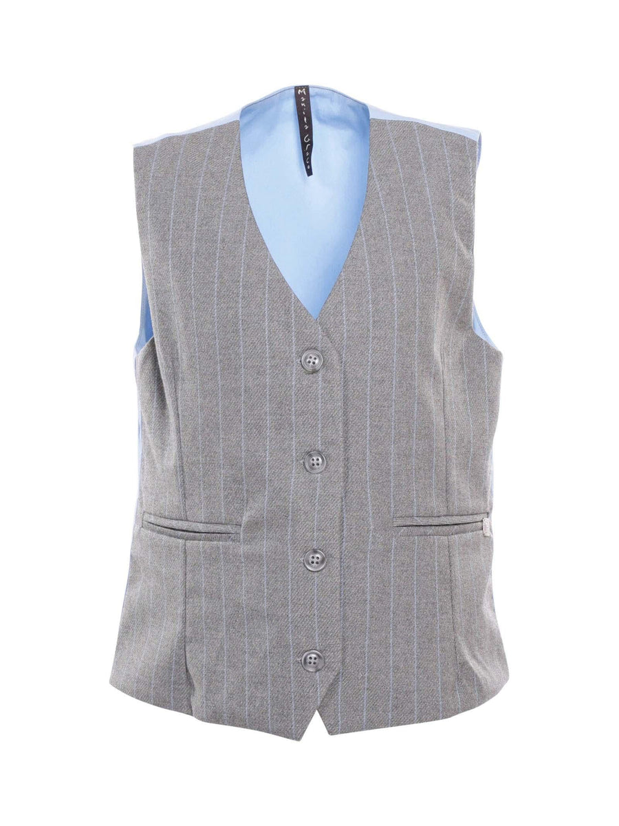 Gilet Manila Grace grigio melange gessato MFJF24J141 UNI Manila Grace 