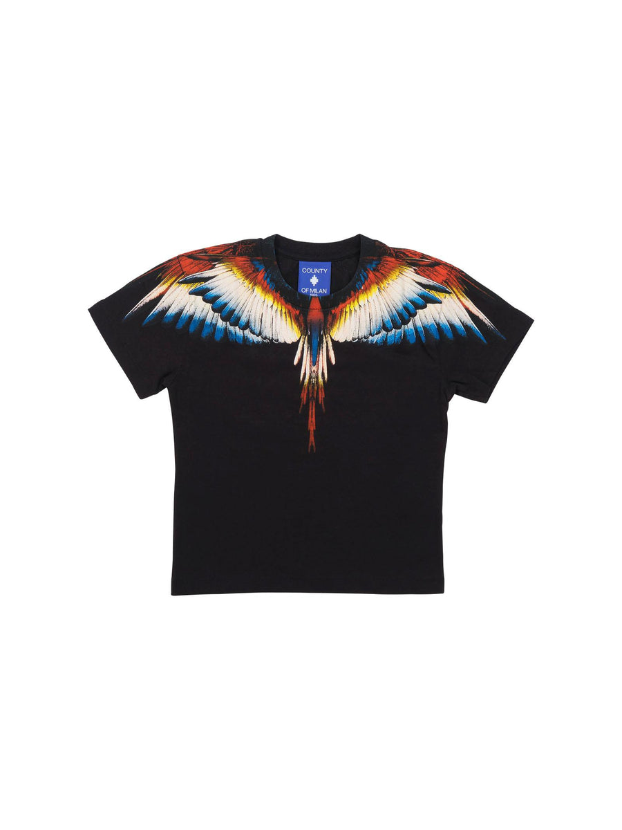 T-Shirt County of Milan nera con stampa ali TH062 110 County of Milan 