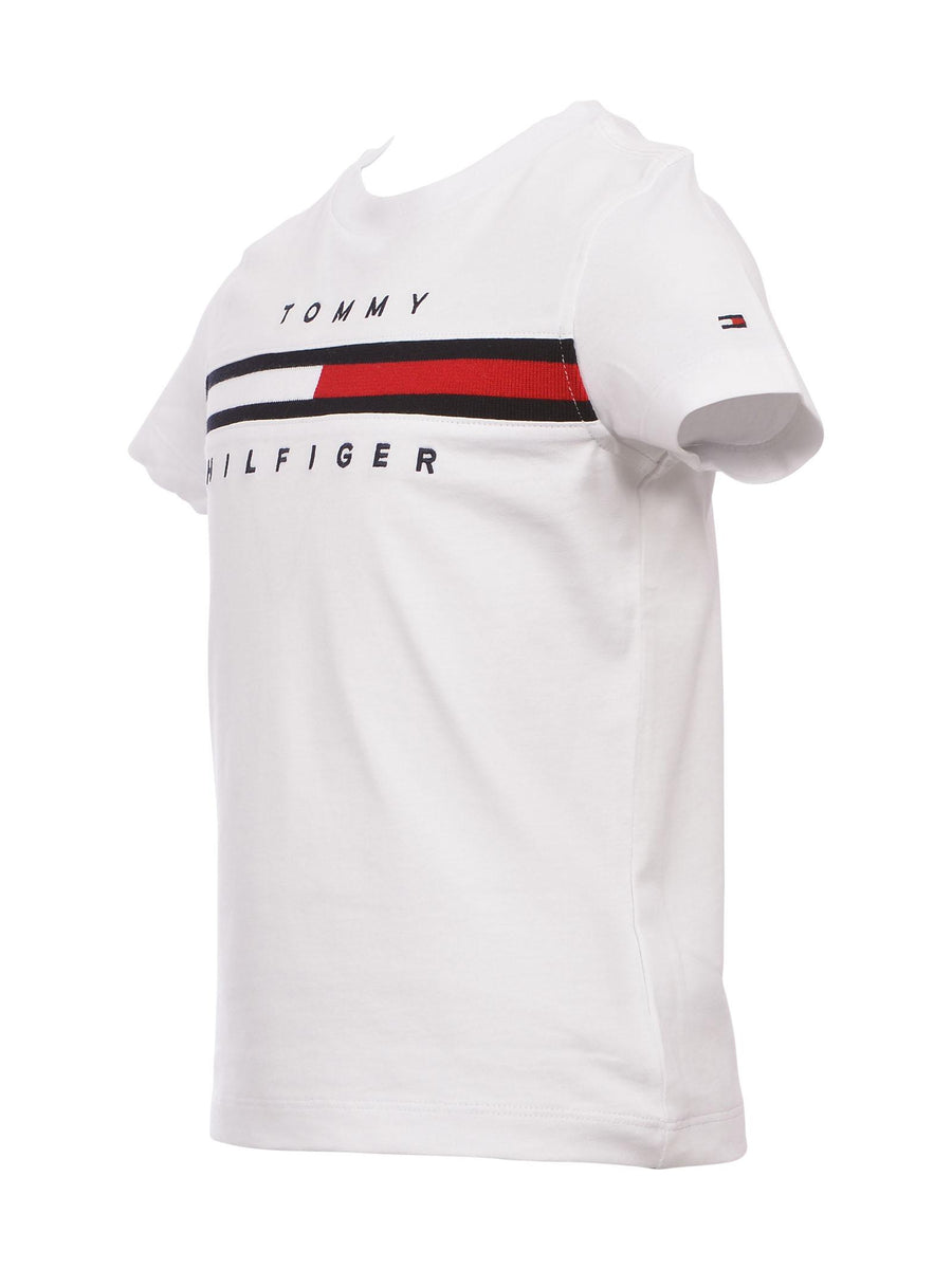 T-shirt blu con banda iconica frontale KB0KB06532 C87 Tommy Hilfiger 