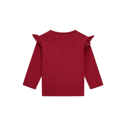 T-Shirt a maniche lunghe Guess rossa con volant A5BI01J1314 G5A9 Guess 