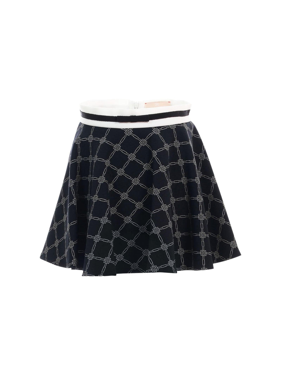 Gonna svasata Elisabetta Franchi nera con fantasia geometrica EFGO185 D556 Elisabetta Franchi 