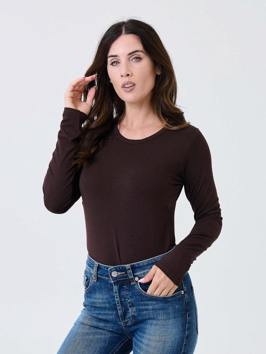 Maglia a maniche lunghe Kontatto mogano MR5004C MOGANO kontatto 