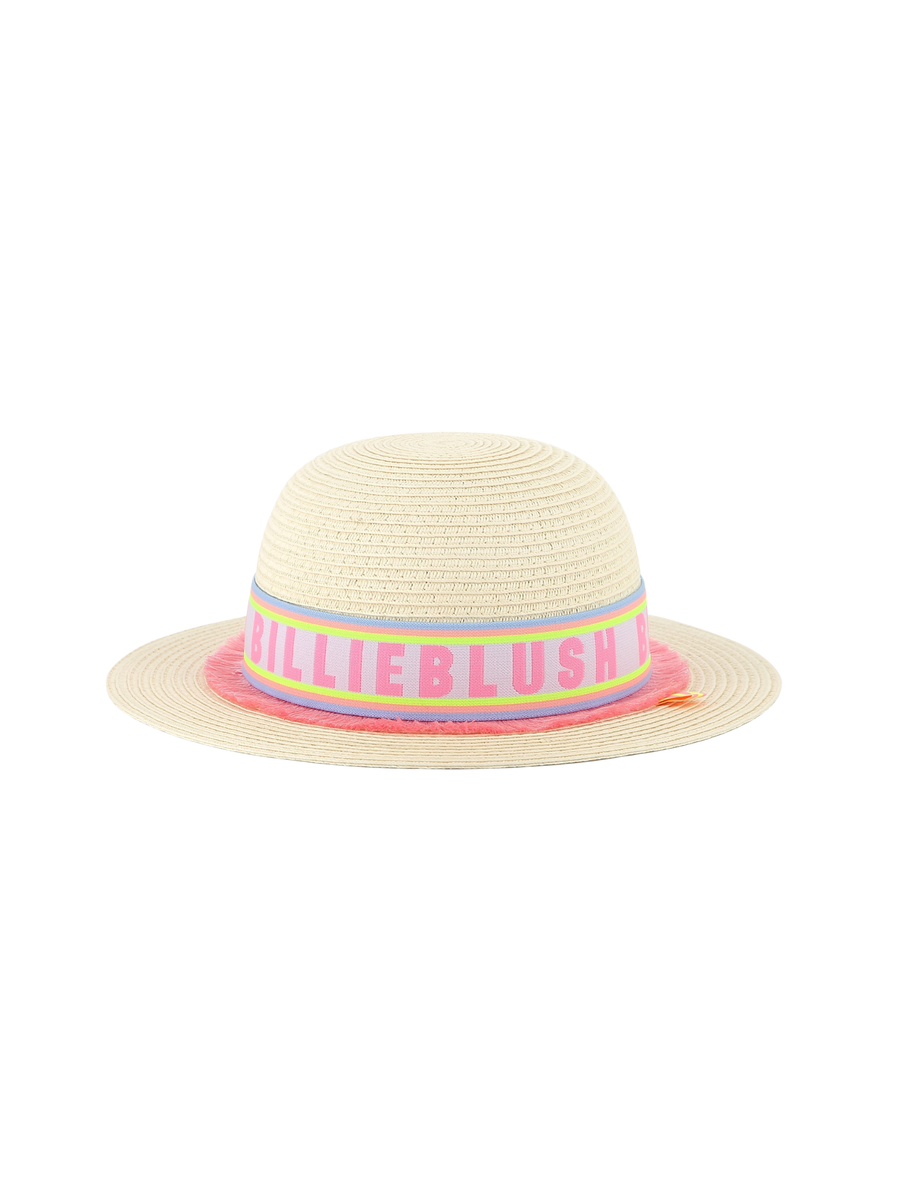 Cappello paglia Billie Blush con nastro decorativo e logo lettering U20758 462 Billie Blush 