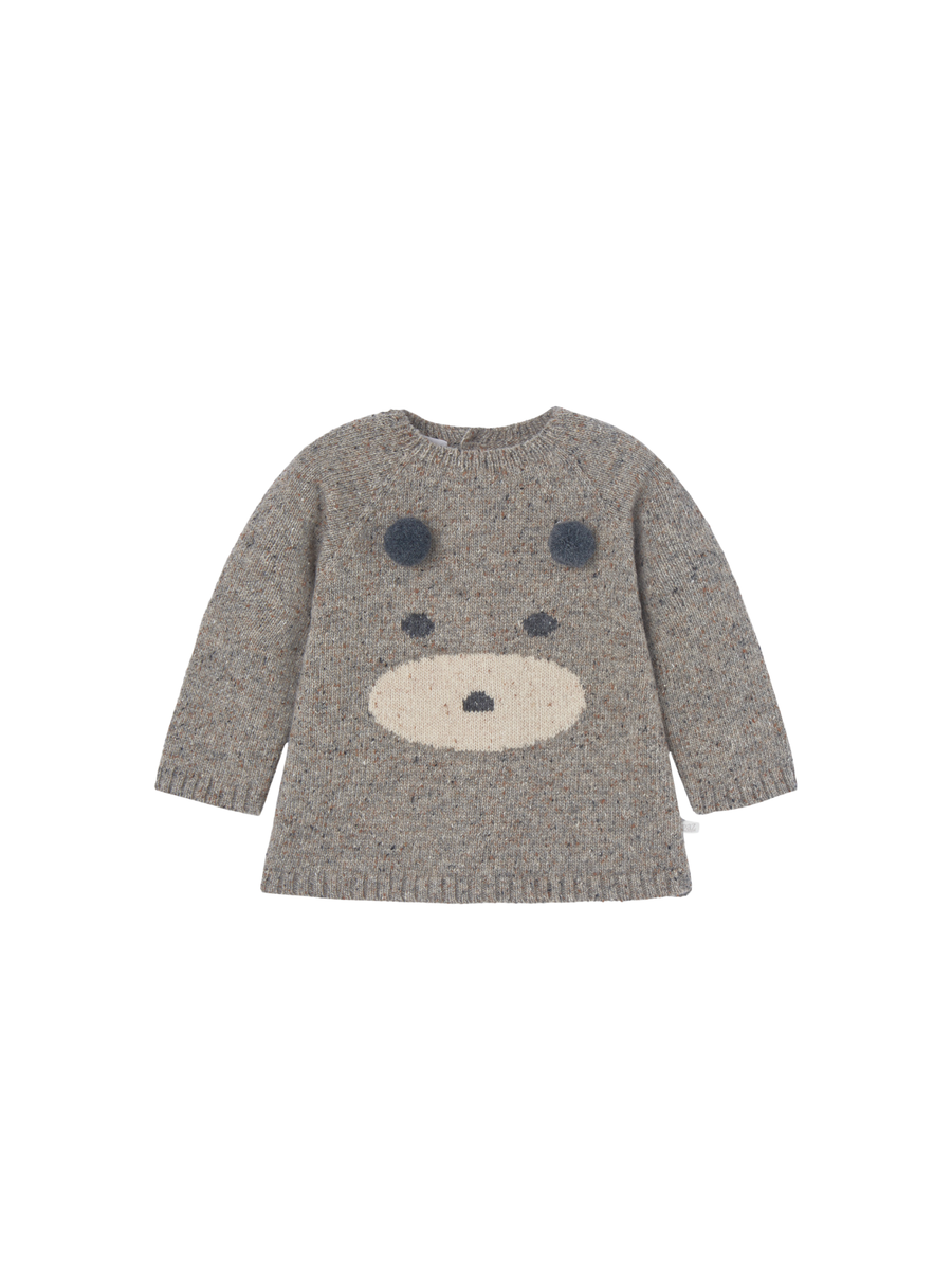 Felpa Paz Rodriguez grigia faccia orsetto 003-131808 72H89 Paz Rodriguez 