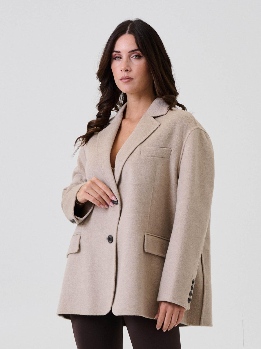 Cappotto Vicolo beige effetto bouclé TF005 FU114 Vicolo 