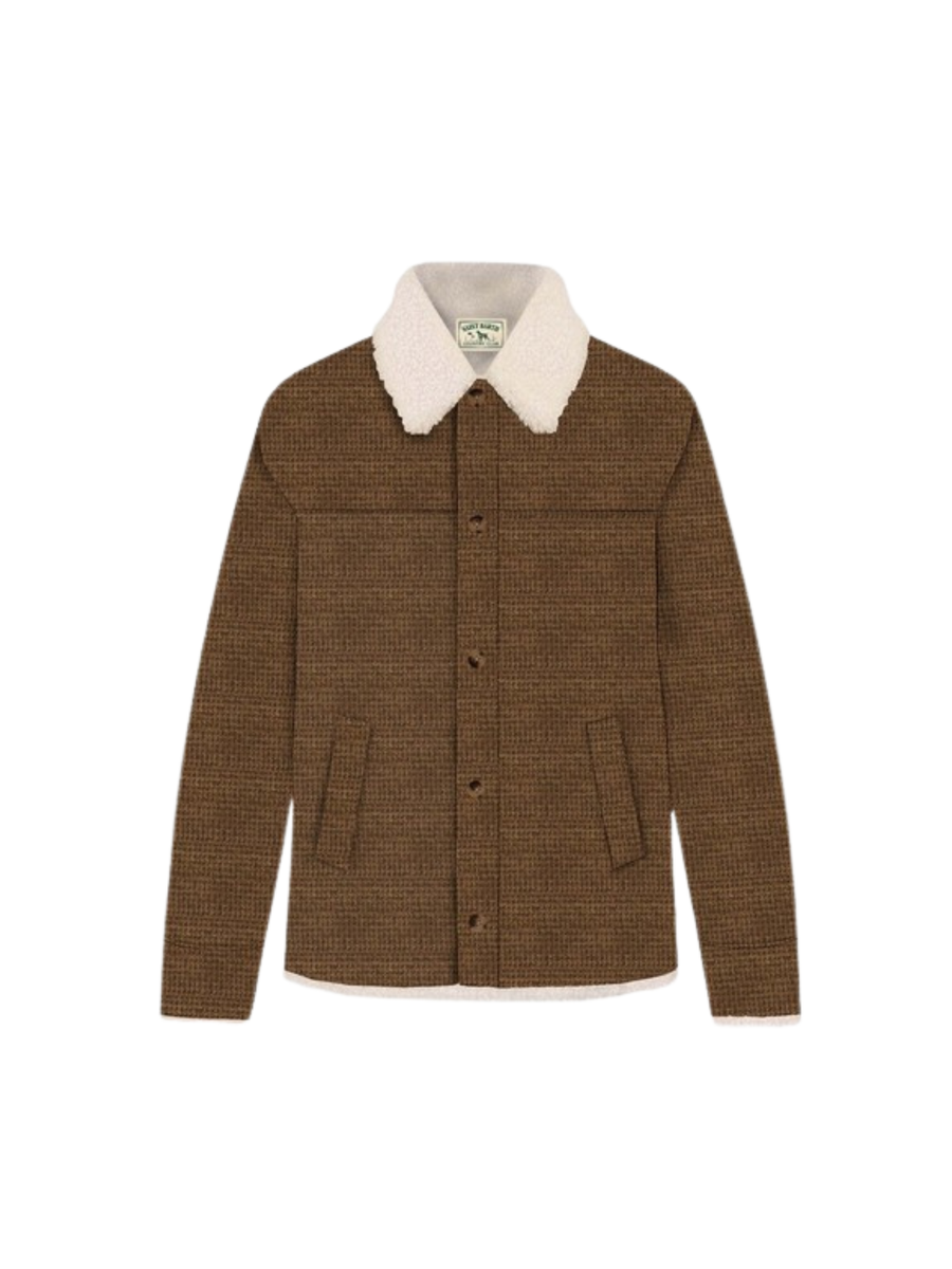 Giubbino "19" Saint Barth marrone con colletto in pelliccia KLS0001 00230I MC2 SAINT BARTH 