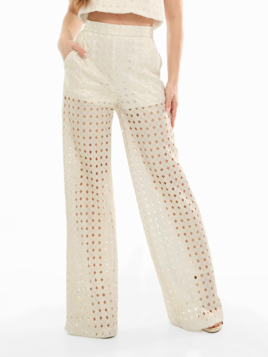 Pantalone "circle" Silence Limited avorio traforato PA273 UNI Silence Limited 