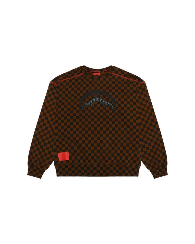 Felpa "Takeover the throne checkered crew" Sprayground marrone SPY1364 G Sprayground 