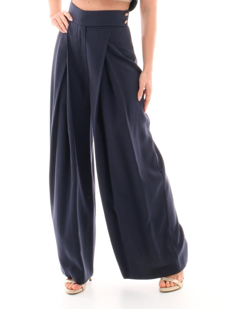 Pantalone a palazzo Bohemian Vì blu navy PA181 NAVY Bohemian V 